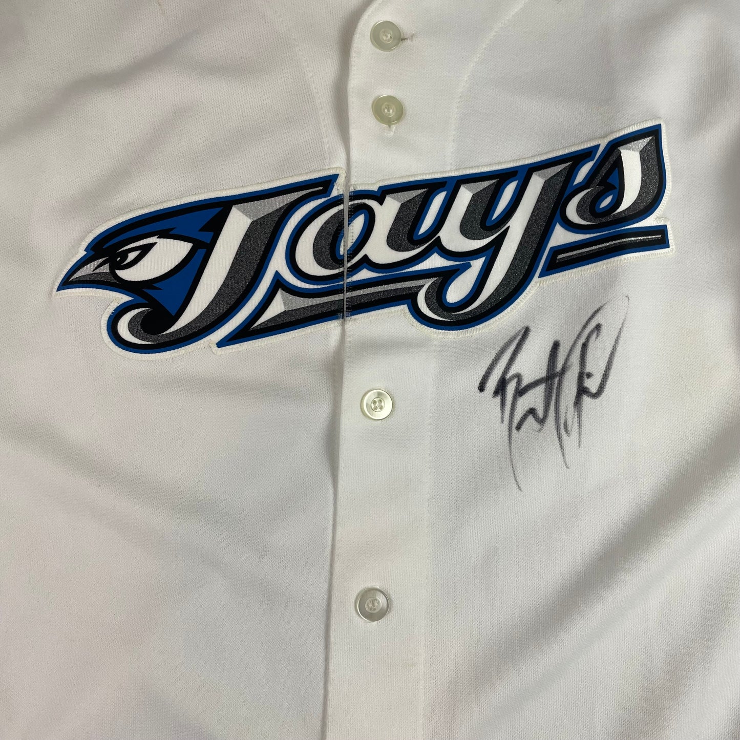 Vintage Majestic MLB Blue Jays Brett Lawrie Signed Jersey