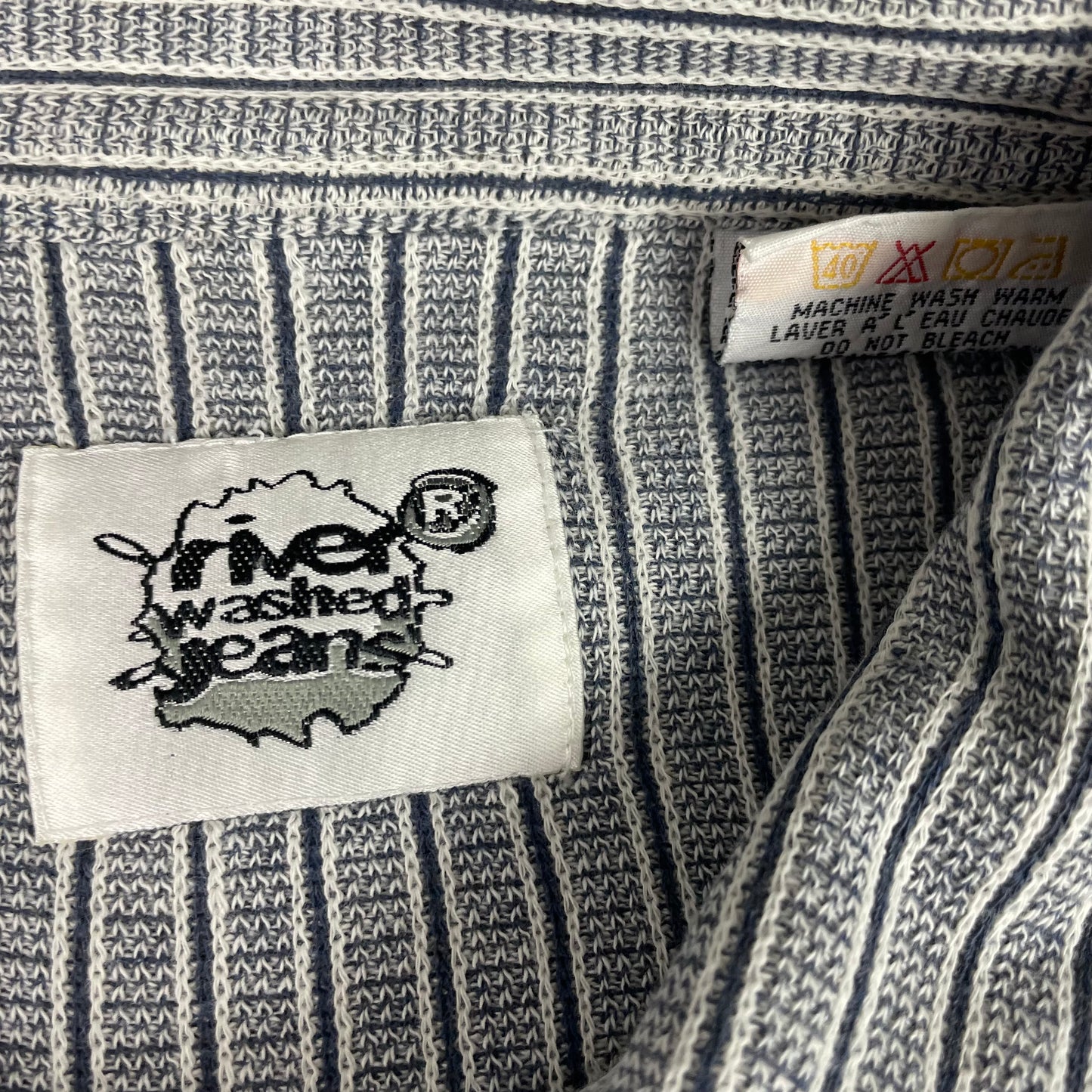 River Washed Boxy Cropped Oversize Striped Short Sleeve Polo