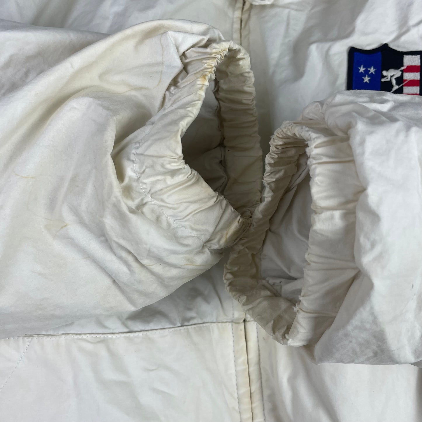 Polo Ralph Lauren White Down Puffer Jacket Ski Patch Full Zip