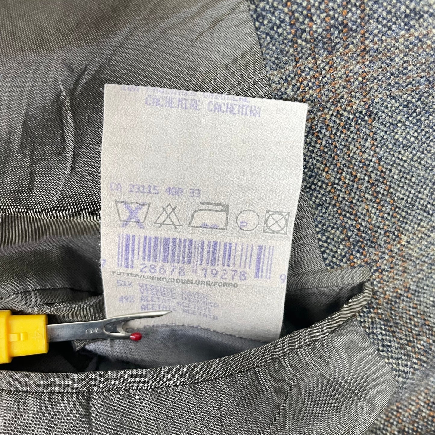 Vintage Hugo Boss Bertolucci Brown Tweed Virgin Wool Cashmere Blazer