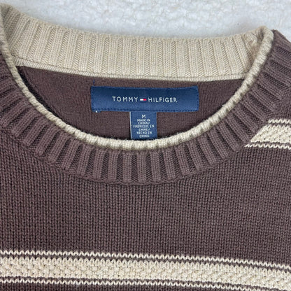 Y2K Tommy Hilfiger Brown Stripe Crew Neck Sweater