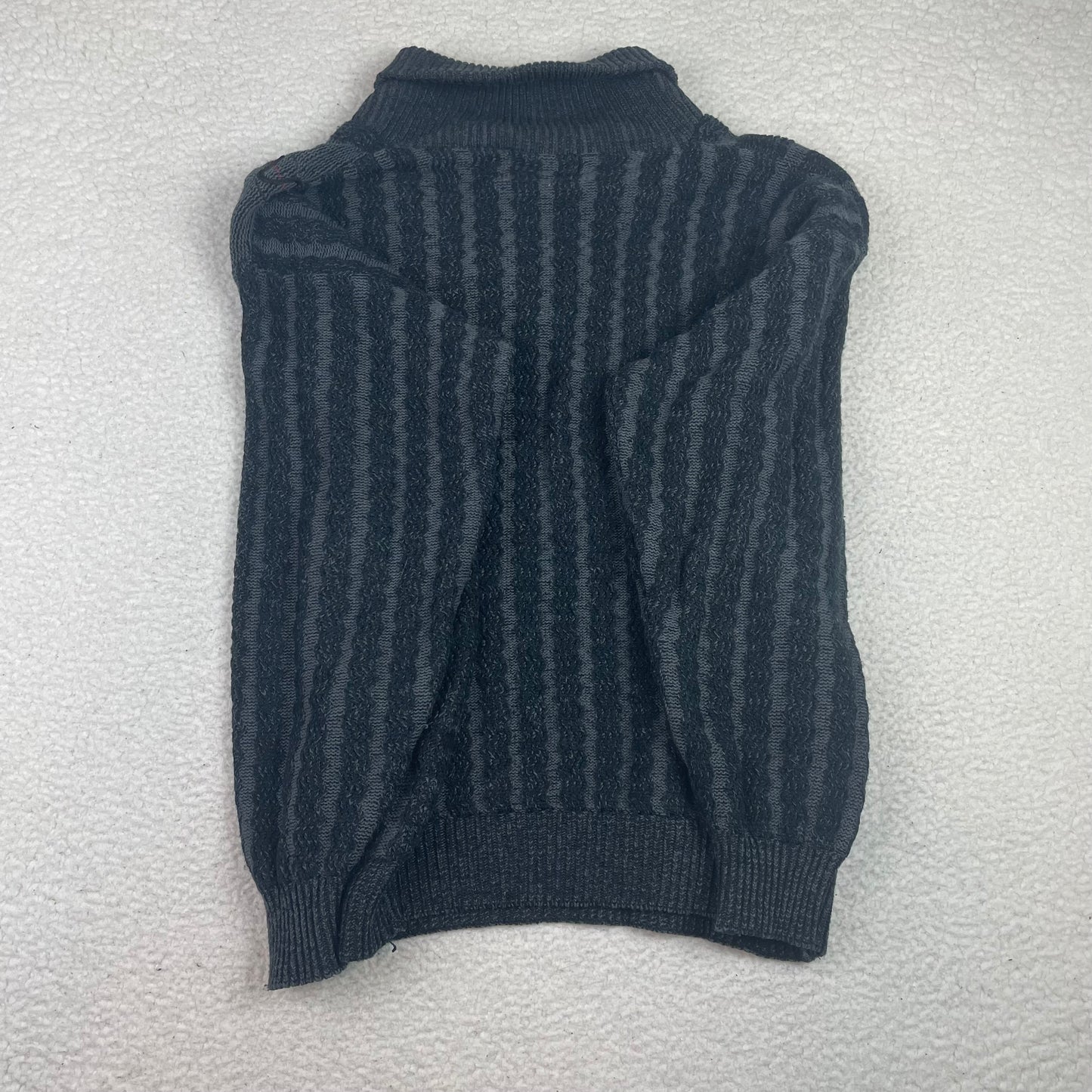 Vintage 3D Knit Texture Abstract Shawl Collar Sweater