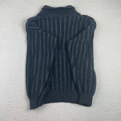 Vintage 3D Knit Texture Abstract Shawl Collar Sweater