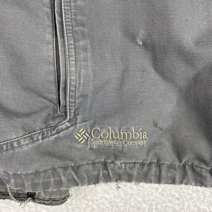 Vintage Columbia Grey Stonewashed Canvas Harrington Full Zip Jacket L