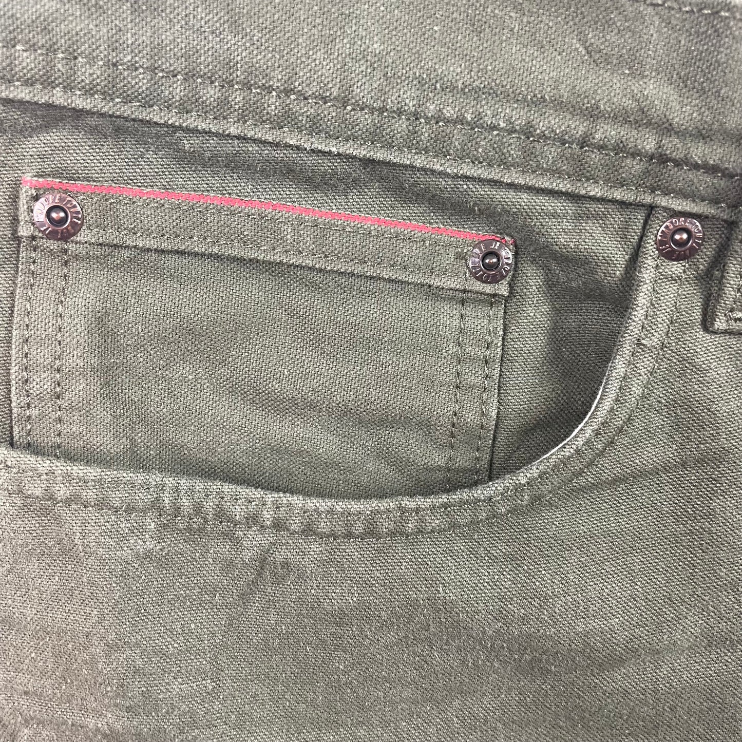 Naked & Famous Army Green Duck Selvedge Jeans