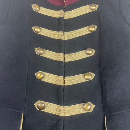 Zara Navy Blue Gold Trim Military Hussar Jacket S Regency Old Money