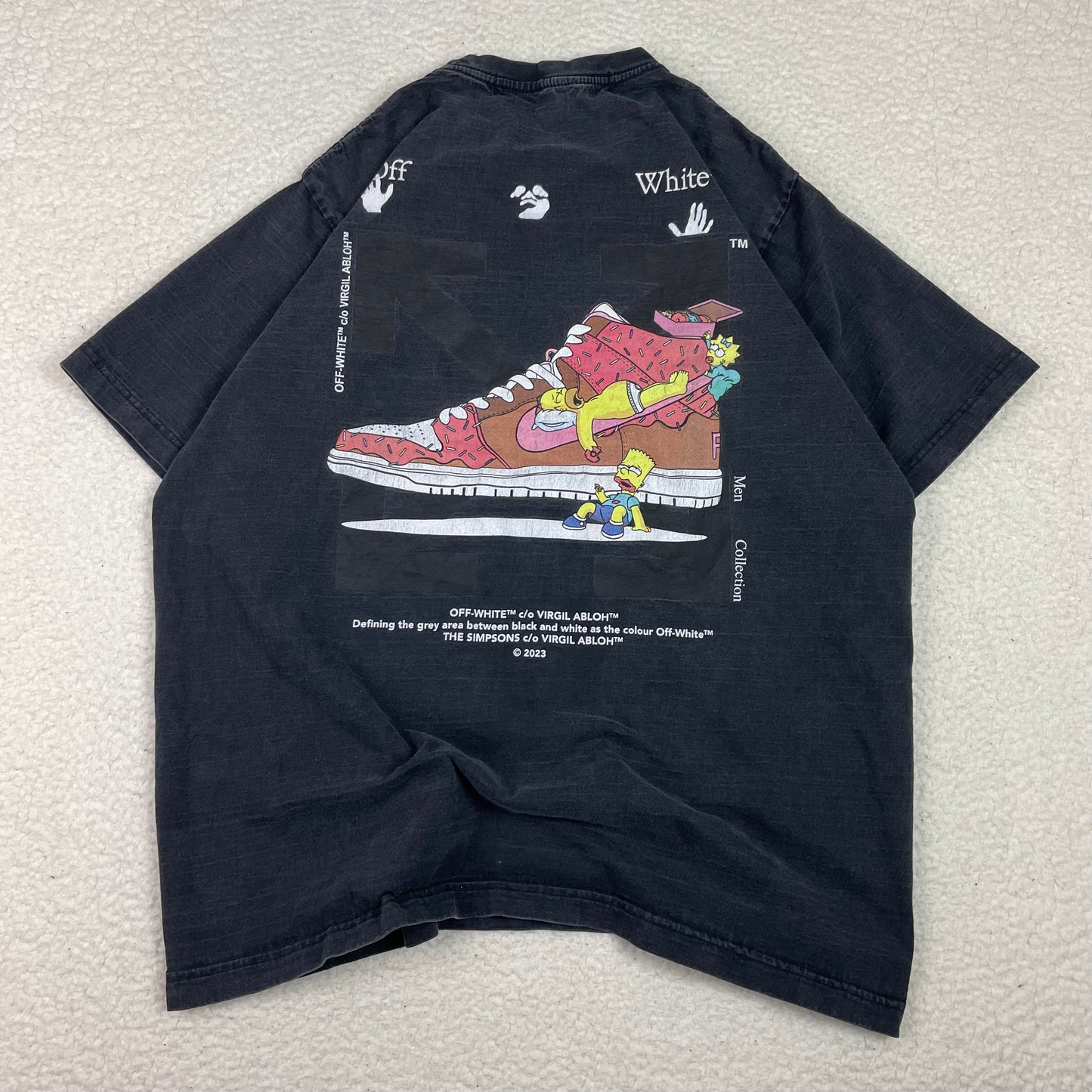 Bootleg Off-White x Simpsons Distressed Graphic Shirt