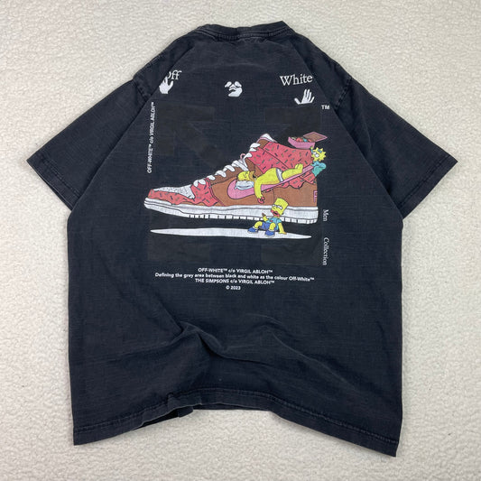Bootleg Off-White x Simpsons Distressed Graphic Shirt