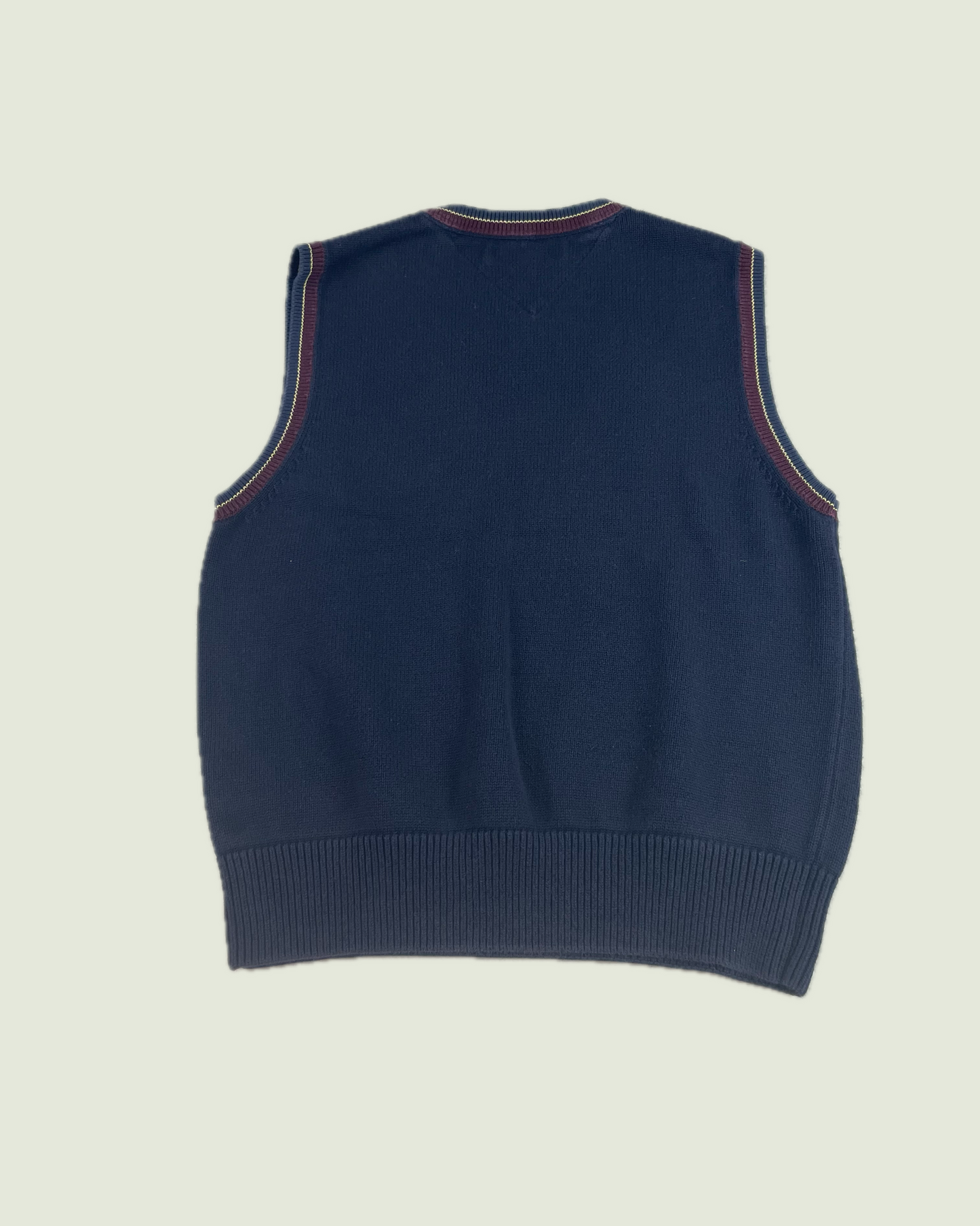 Vintage Tommy Hilfiger Navy Blue Academia Crest Vest