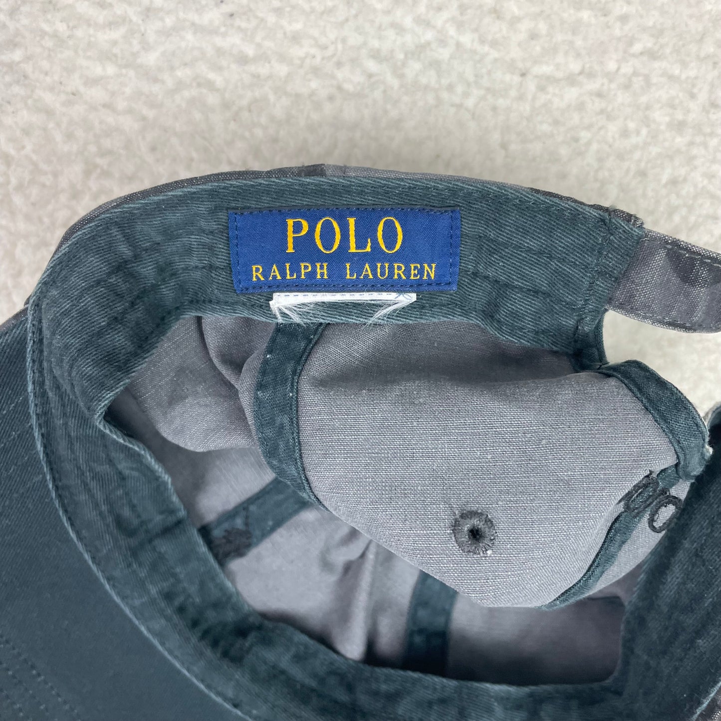 Vintage Ralph Lauren Polo Gray Camo Pony Logo Strapback Hat