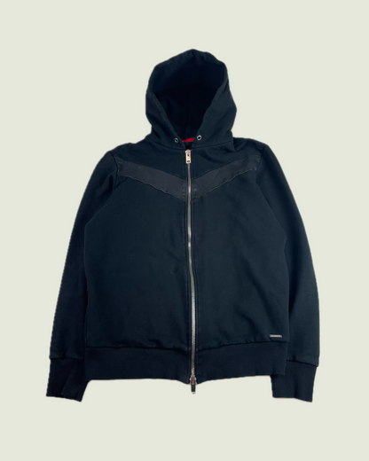 Vintage Diesel Black Chevron Block Zip Up Hoodie