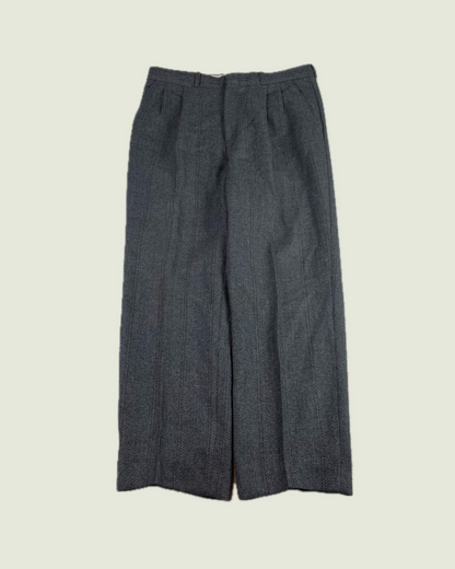 Vintage Baggy Gray Pinstripe 100% Wool Pants