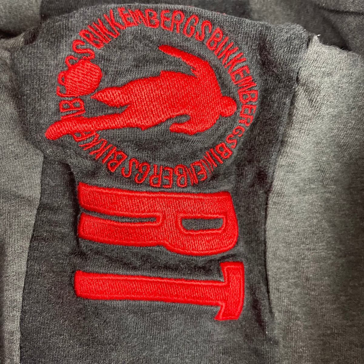 Dirk Bikkembergs Grey Red Sport Full Zip Cotton Hoodie (S)