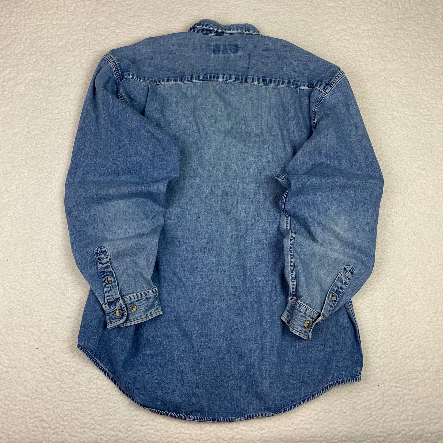 Vintage Eddie Bauer Medium Wash Denim Button Up Shirt