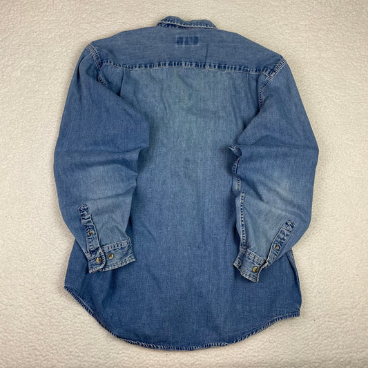 Vintage Eddie Bauer Medium Wash Denim Button Up Shirt