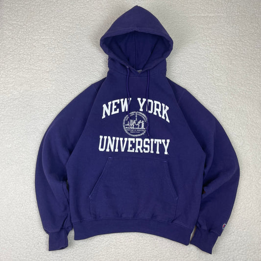 Champion New York University NYU Purple Hoodie Academia Crest