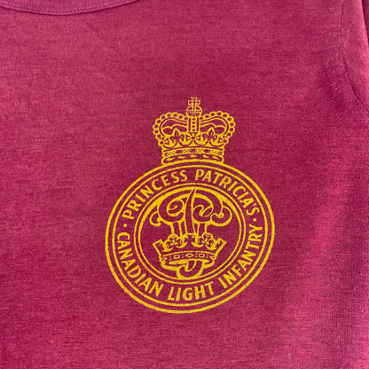 Vintage PPCLI Canadian Light Infantry Maroon Graphic T-Shirt