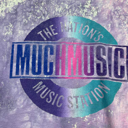 Vintage Much Music Purple Acid Wash Tyle Dye Shirt (L)
