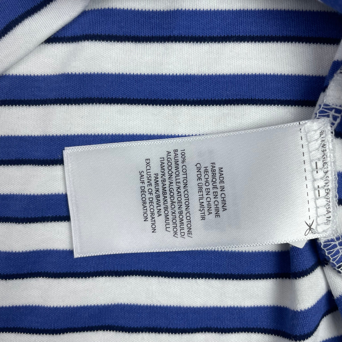 Polo Ralph Lauren Blue White Stripe Cotton Polo L