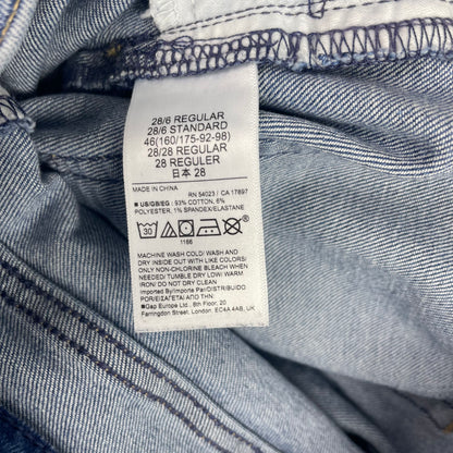 Gap Two-Tone Medium Indigo '70s Flare High Rise Panelled Jeans 28 Raw Hem