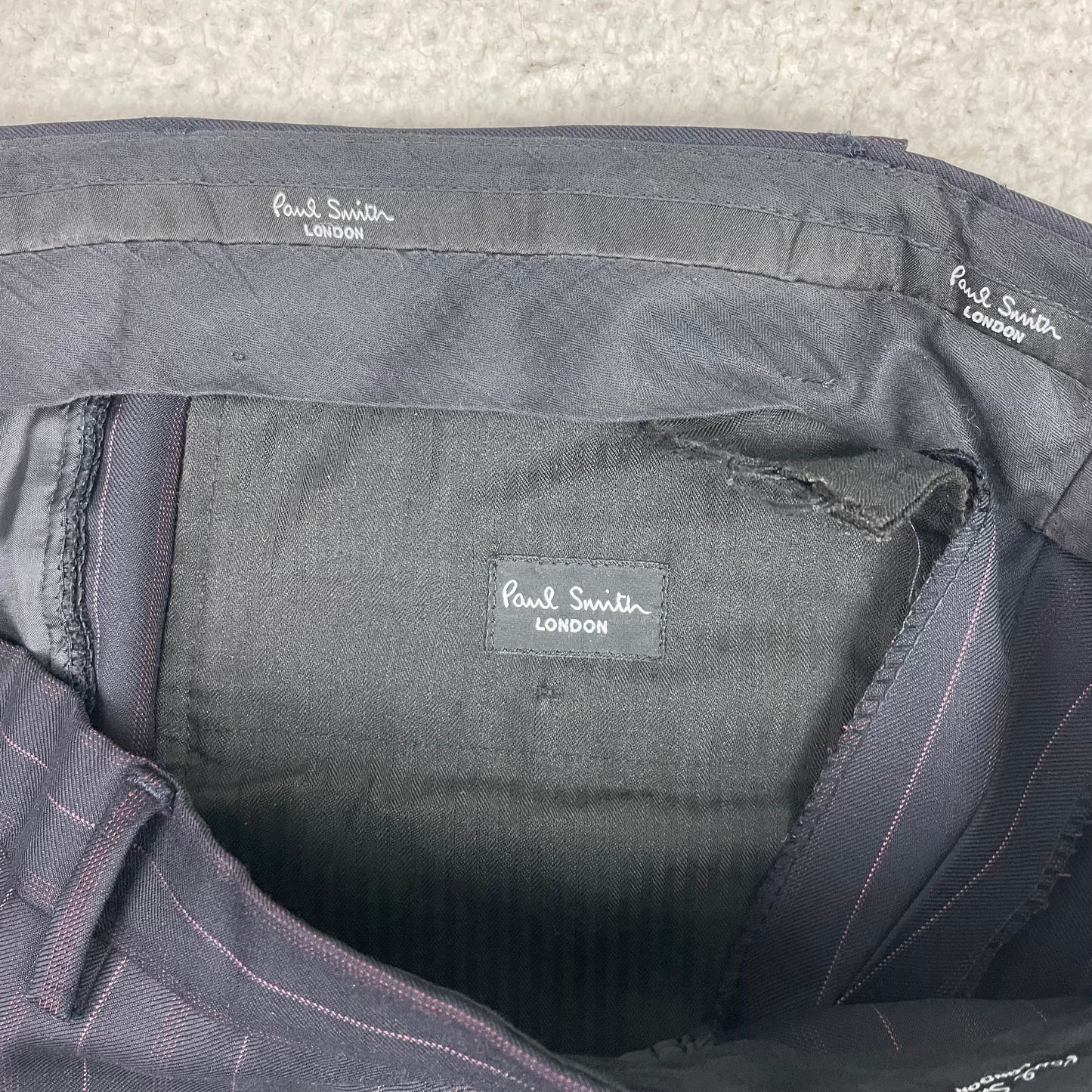 Paul Smith Pinstripe Black Dress Pants