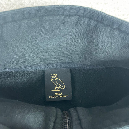 OVO October's Very Own Black Quarter Zip Embroidered Sweatshirt
