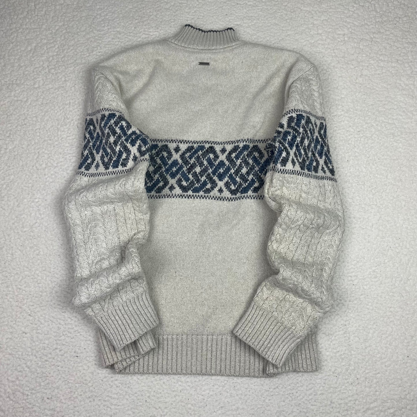 Point Zero Black Label Cable Knit 1/4 Zip Up Sweater