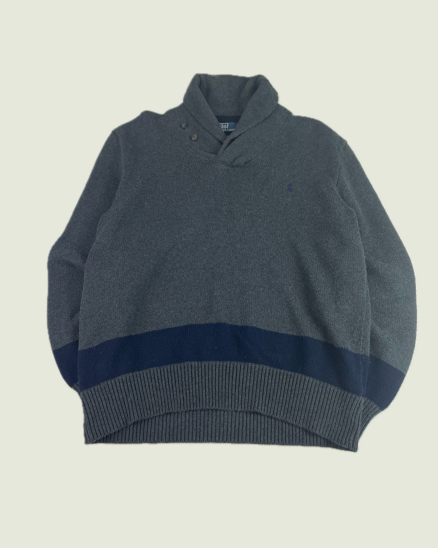 Polo Ralph Lauren Shawl Collar Gray Sweater