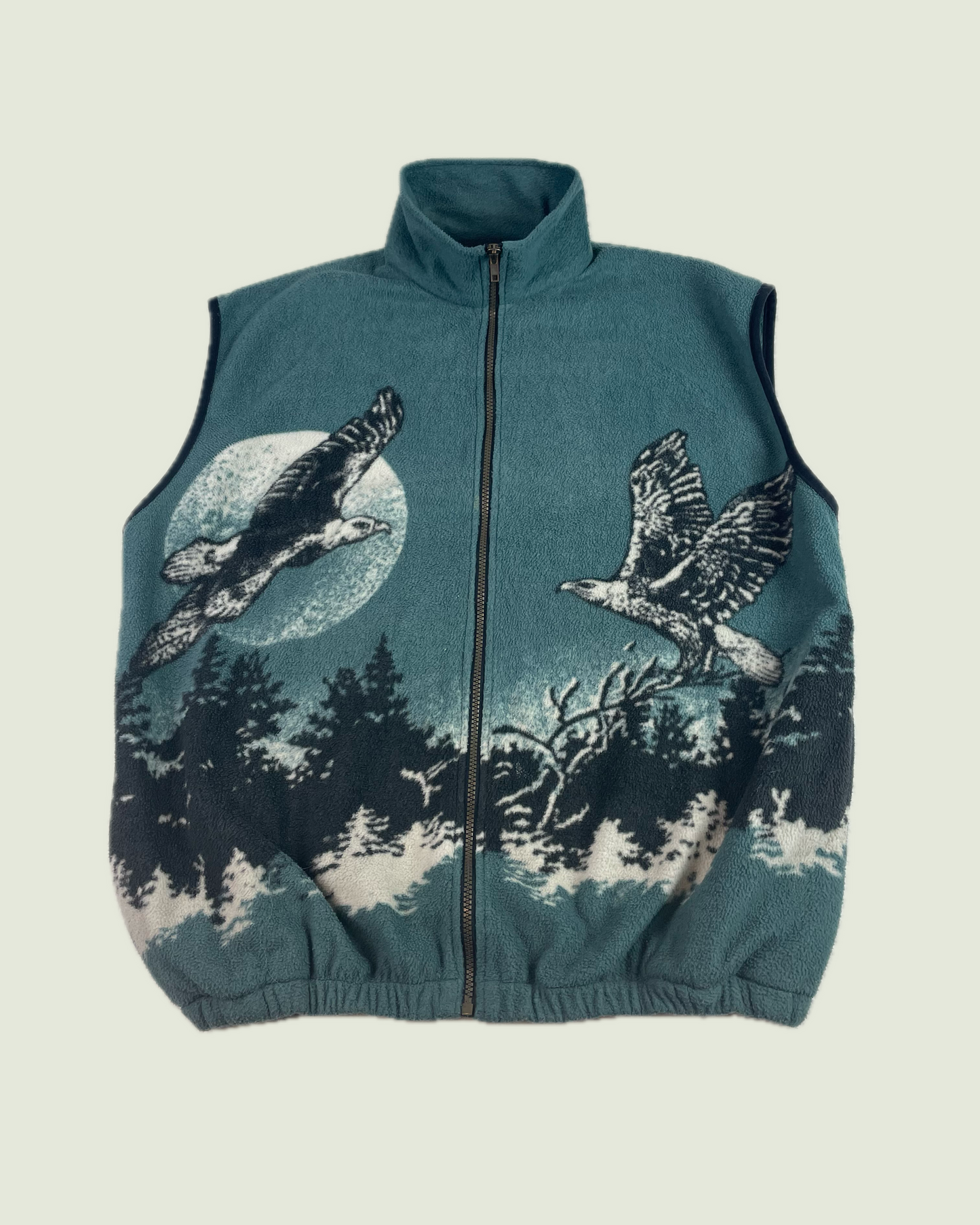 Vintage Outdoors Wildlife Eagle AOP Zip Up Fleece Vest