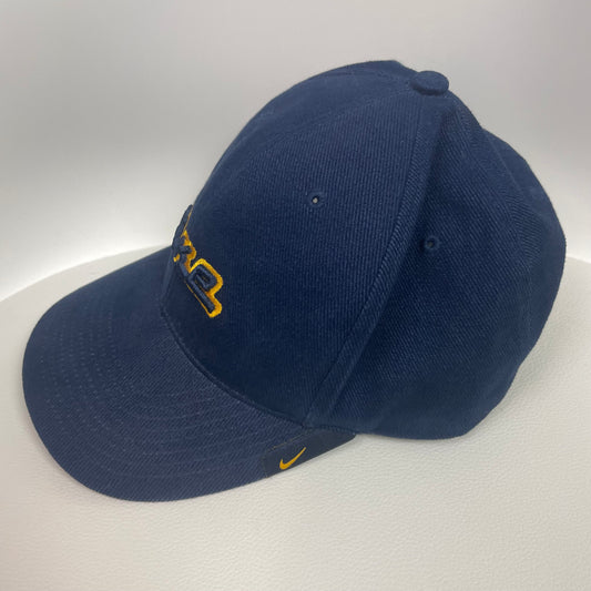 Y2K Nike Navy Blue Yellow Embroidered Logo Cotton Hat OSFA Streetwear