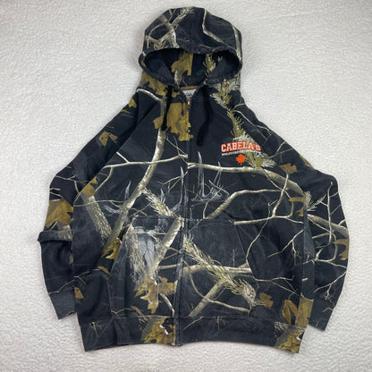 Vintage Cabelas Realtree Edge Dark Zip Up Hoodie