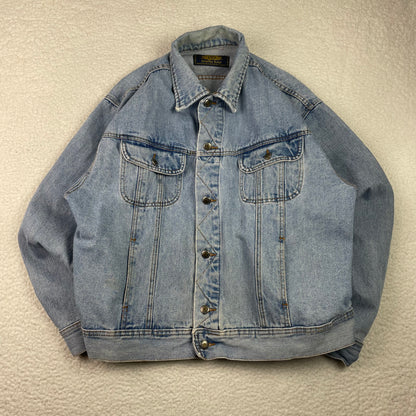 Vintage President Stone Denim Button Up Jacket