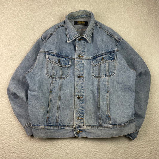 Vintage President Stone Denim Button Up Jacket