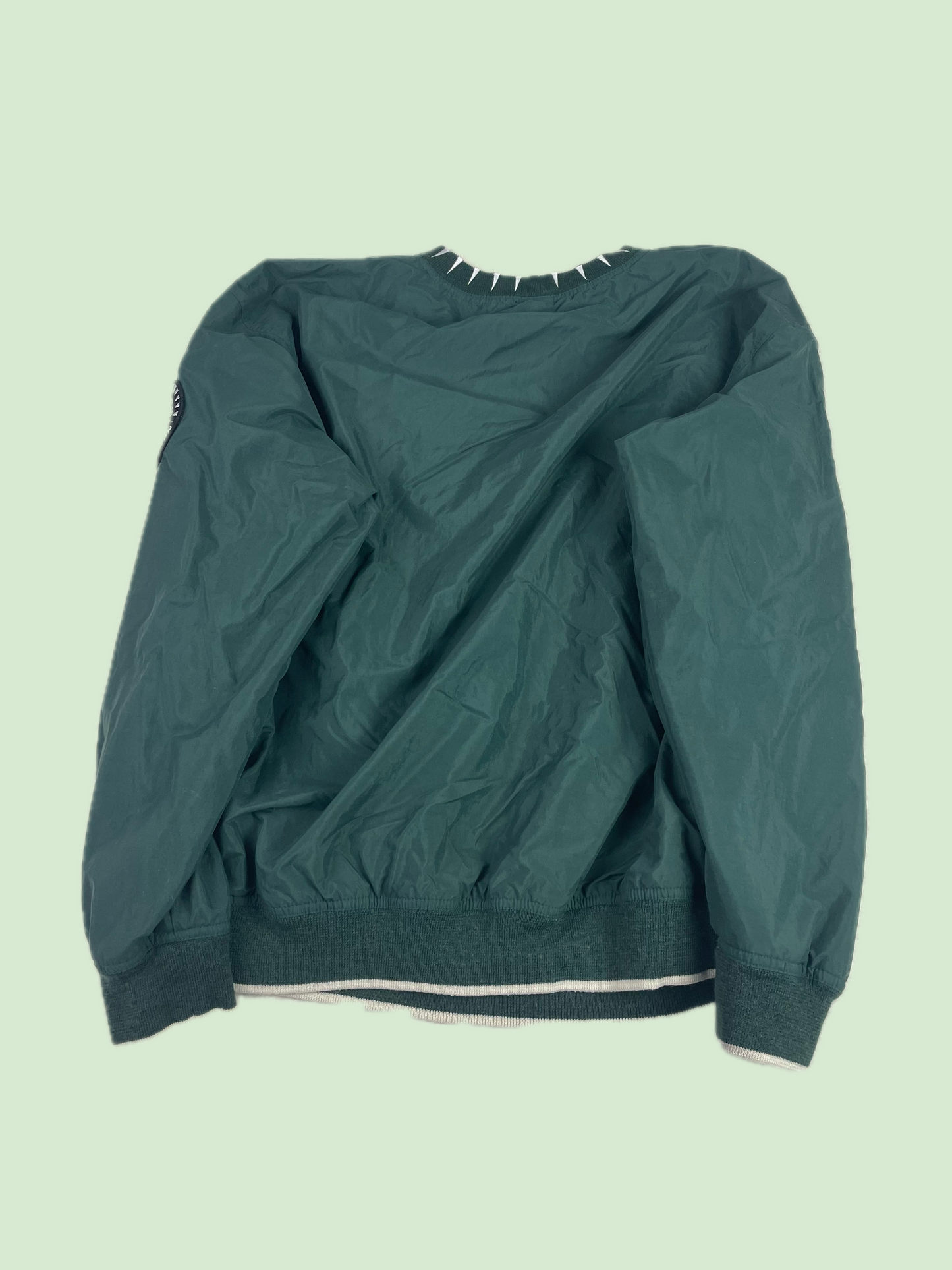 Greg Norman Green Shark Tooth Windbreaker Pullover Jacket