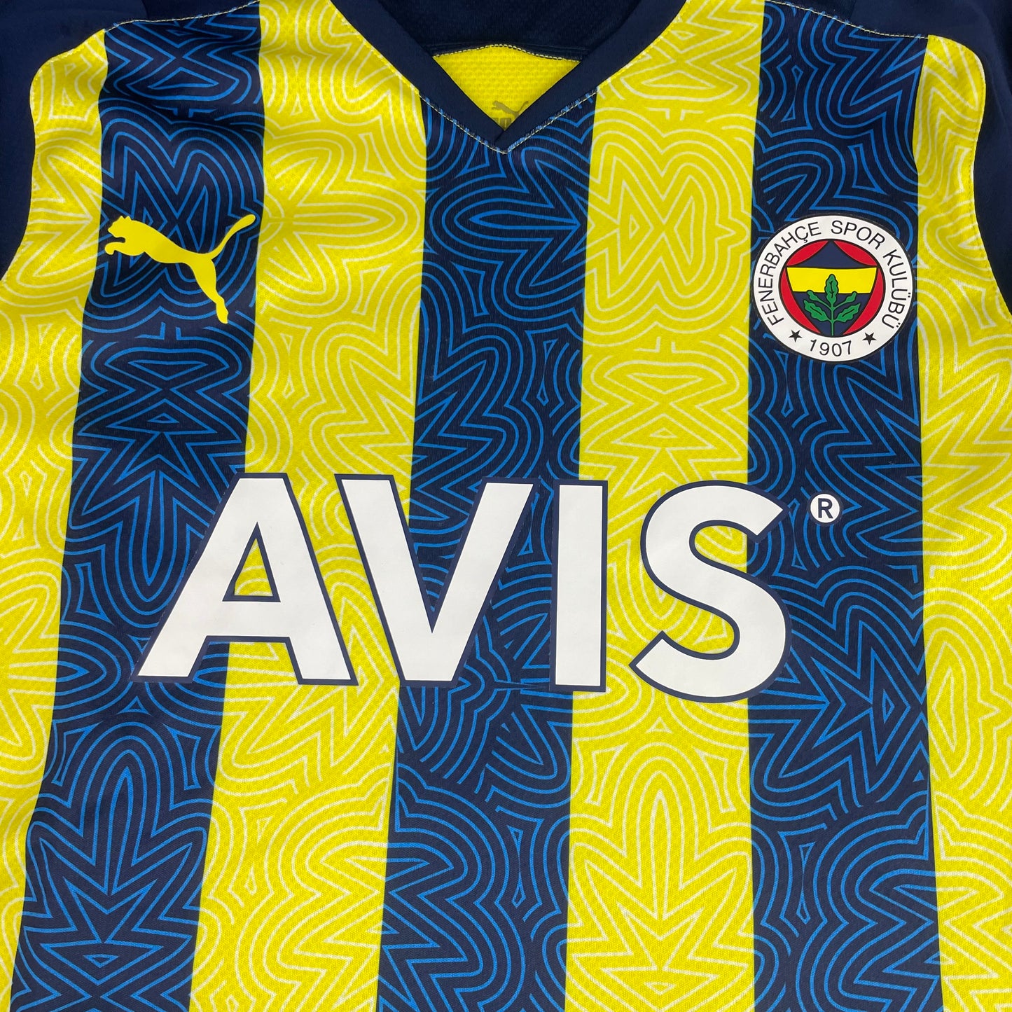 Puma Fenerbahçe Mehmet 7 Soccer Jersey Yellow Navy Striped