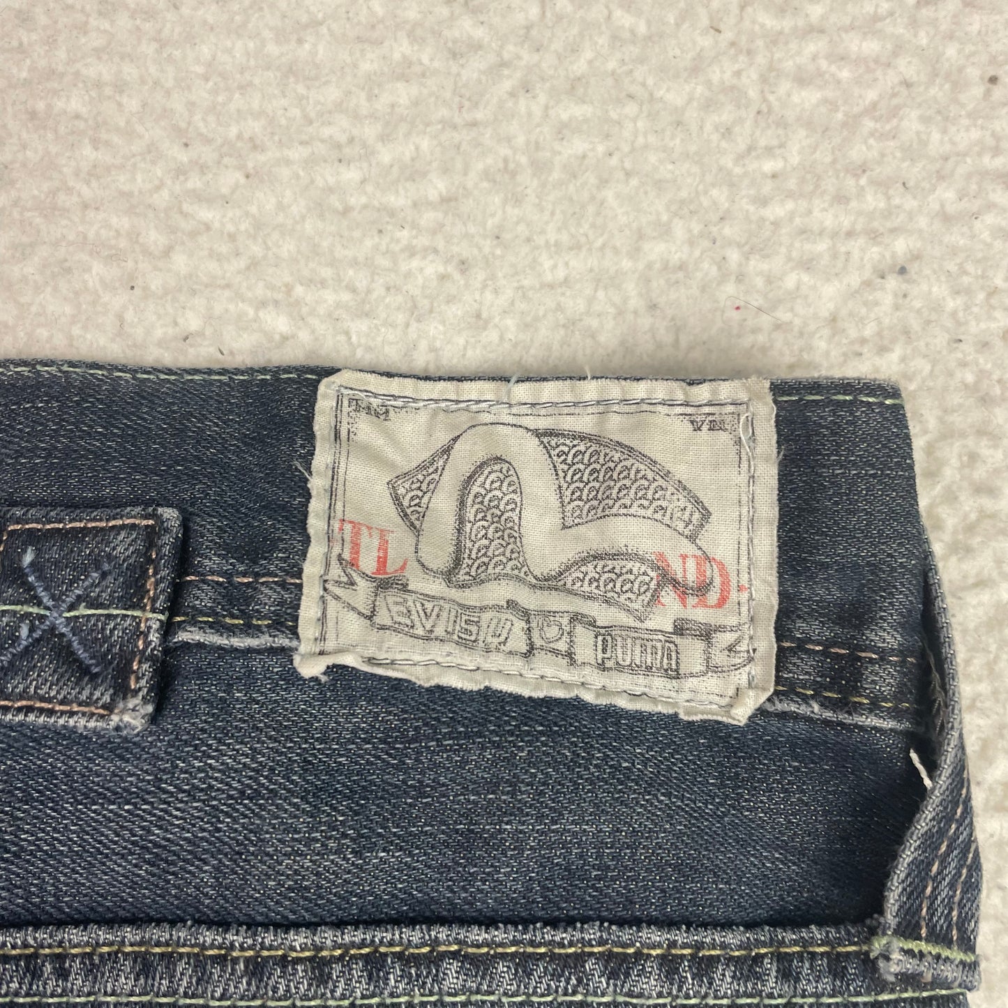 Evisu x Puma Dark Wash Seagull Logo Denim Jeans
