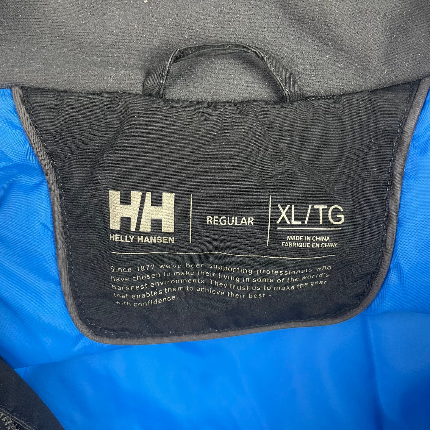 Helly Hansen Black Hooded Technical Jacket Blue Trim