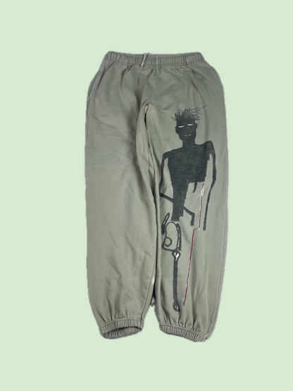 Jean Michel Basquiat Tan Graphic Art Jogger Sweatpants