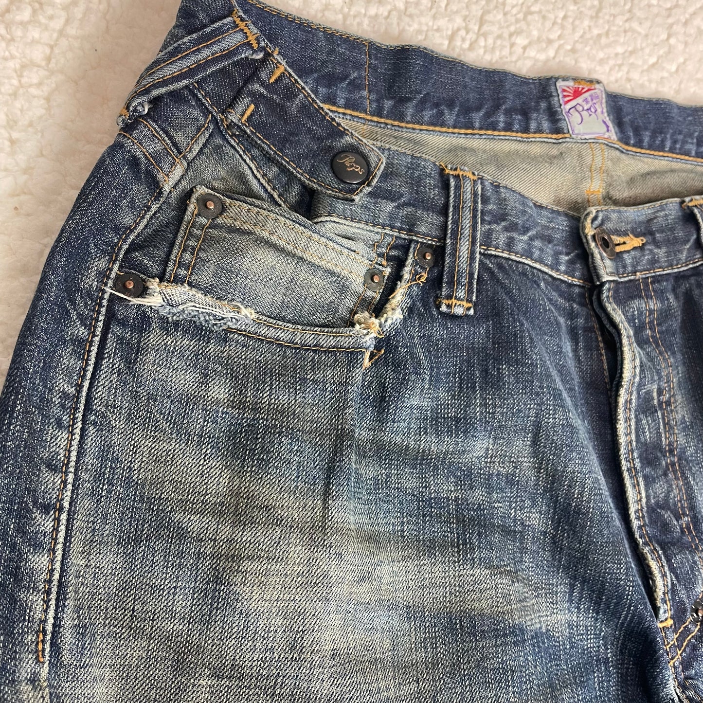 Vintage PRPS Japanese Distressed Dark Wash Baggy Jeans