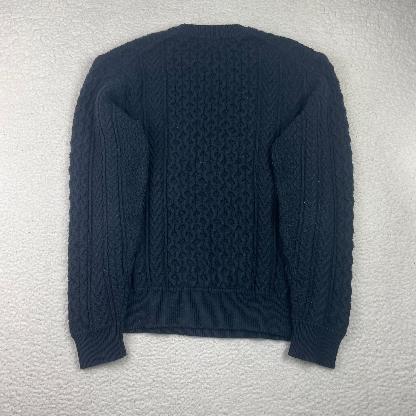 Uniqlo Aran Cableknit Fisherman Dark Black Sweater