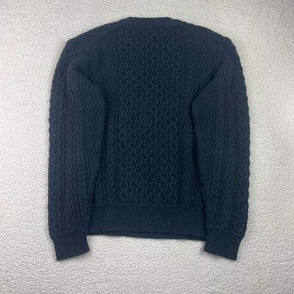 Uniqlo Aran Cableknit Fisherman Dark Black Sweater
