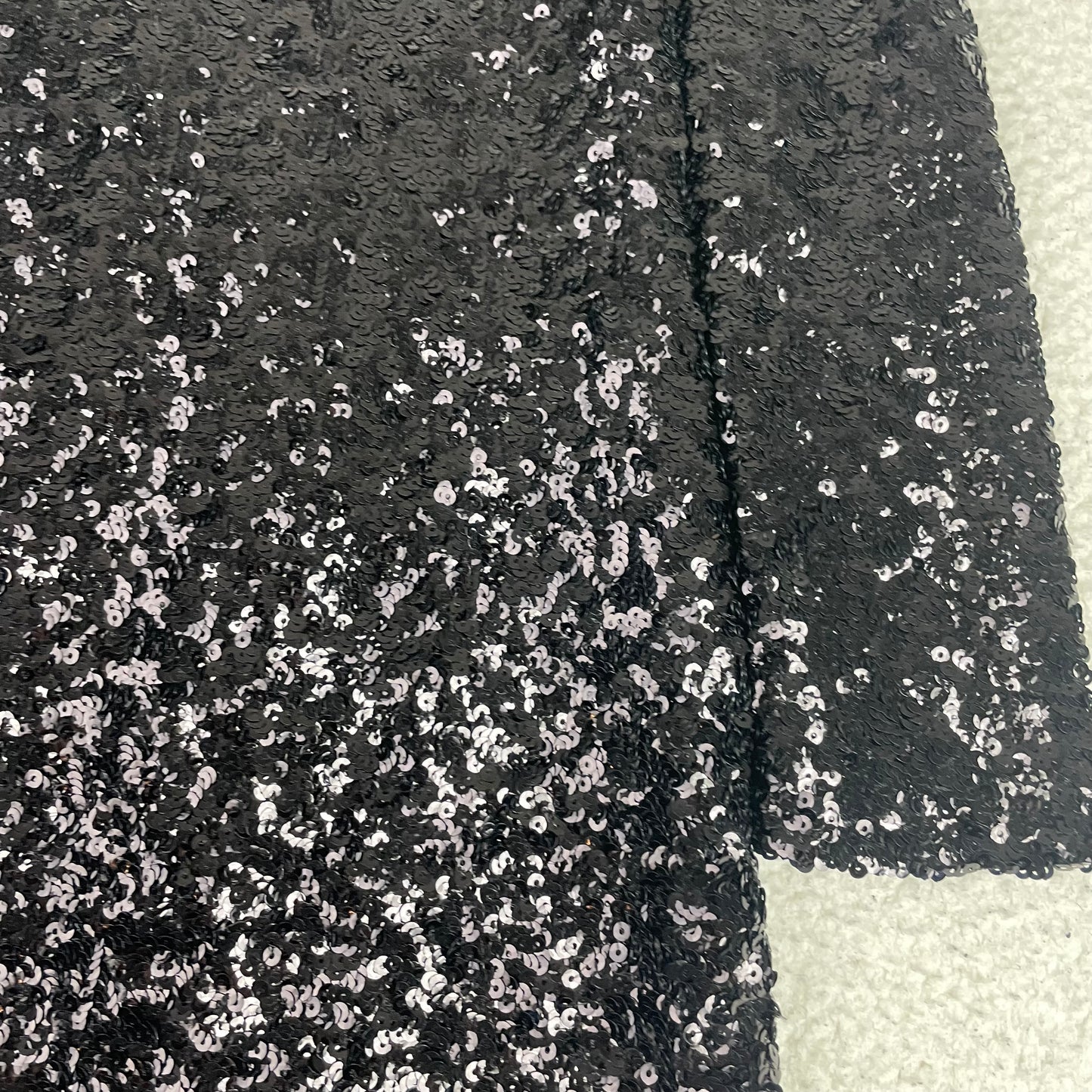 Tory Burch Black Sequined Long Sleeve Mini Dress