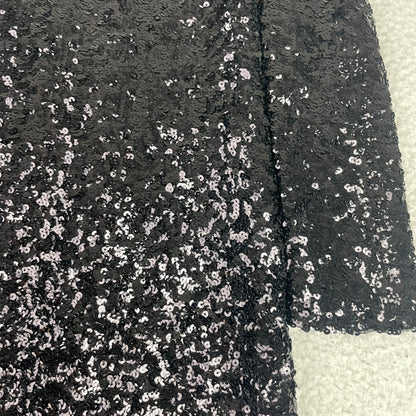 Tory Burch Black Sequined Long Sleeve Mini Dress