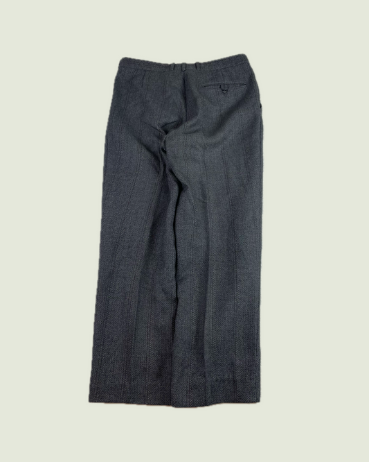 Vintage Baggy Gray Pinstripe 100% Wool Pants