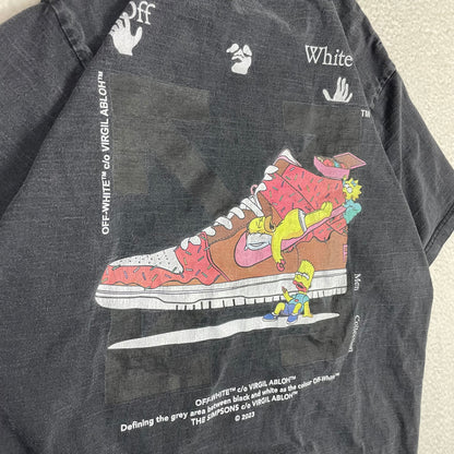 Bootleg Off-White x Simpsons Distressed Graphic Shirt