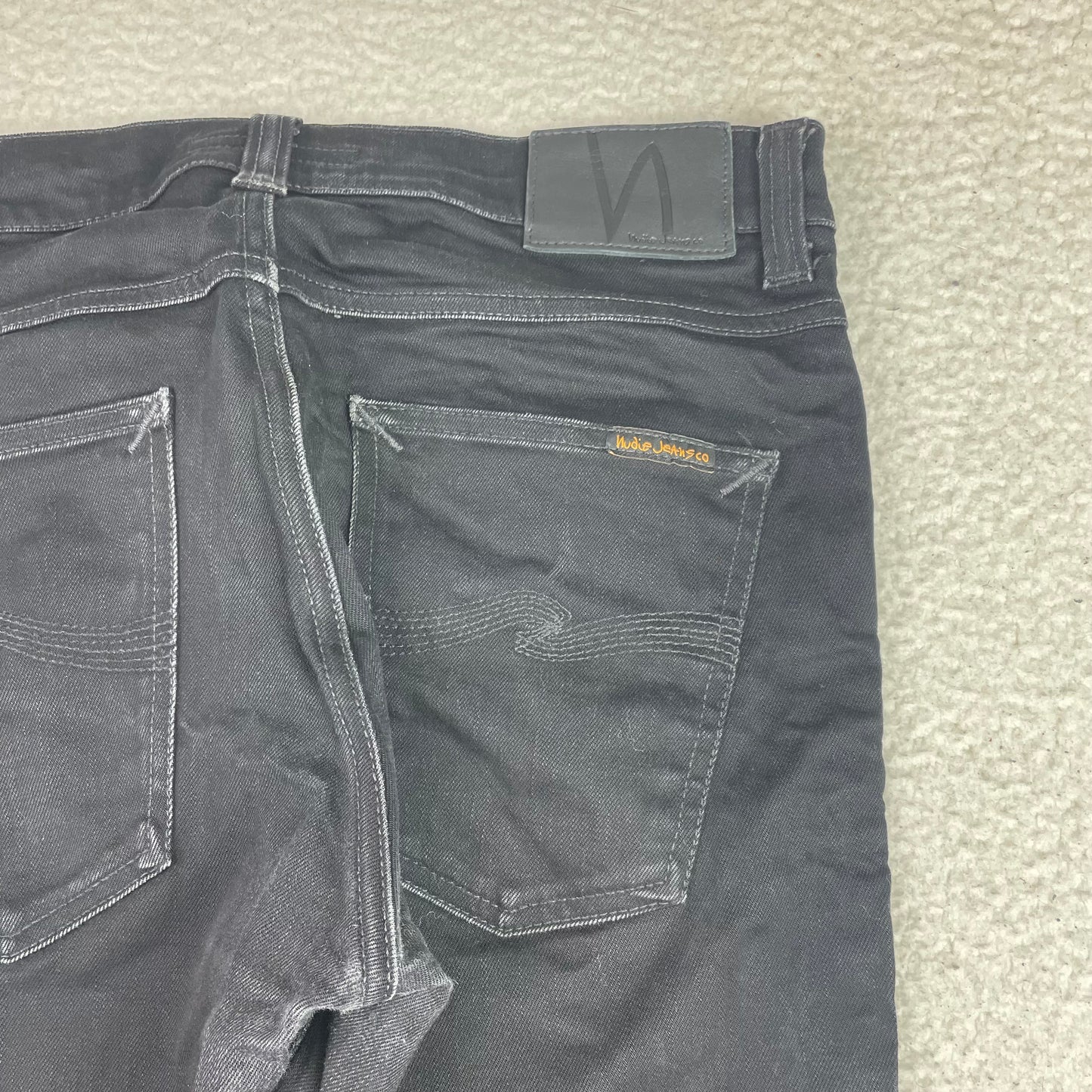 Nudie Jeans Co Black Denim Slim Straight Jeans