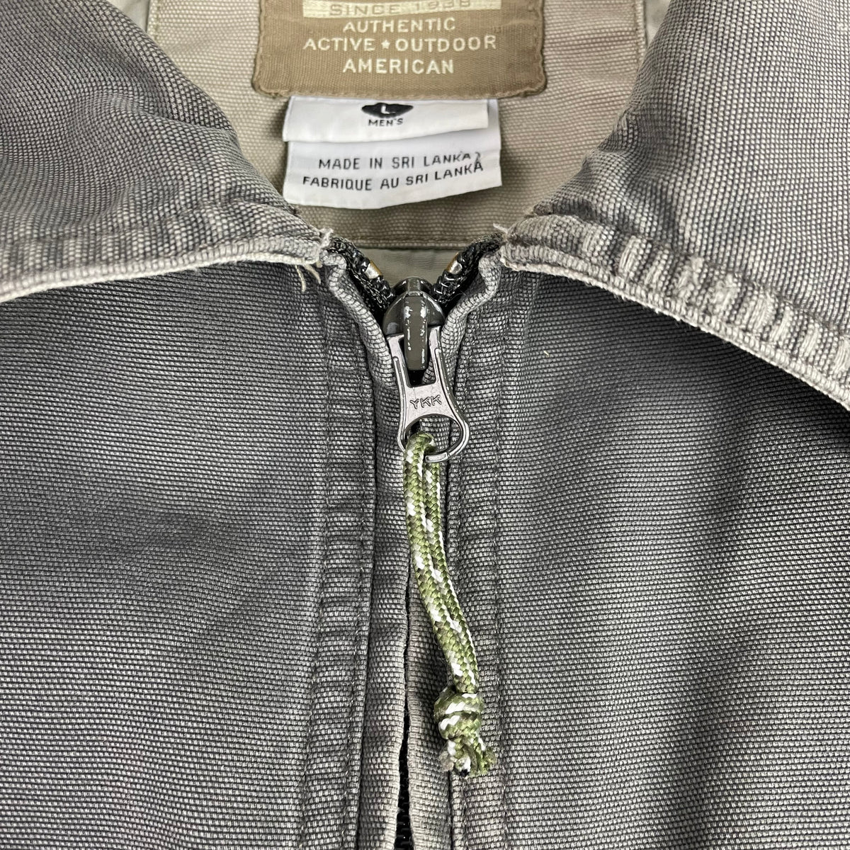 Vintage Columbia Grey Stonewashed Canvas Harrington Full Zip Jacket L
