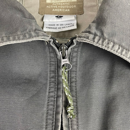Vintage Columbia Grey Stonewashed Canvas Harrington Full Zip Jacket L