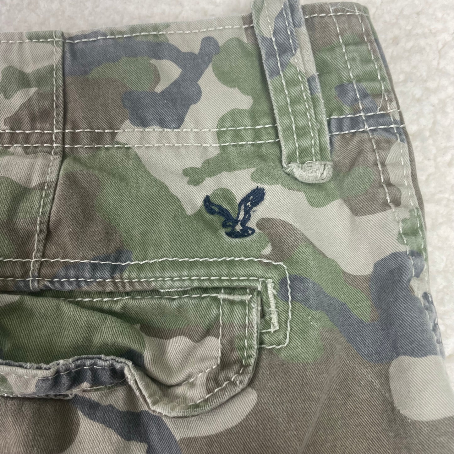 American Eagle Woodland Camo Baggy Cargo Shorts