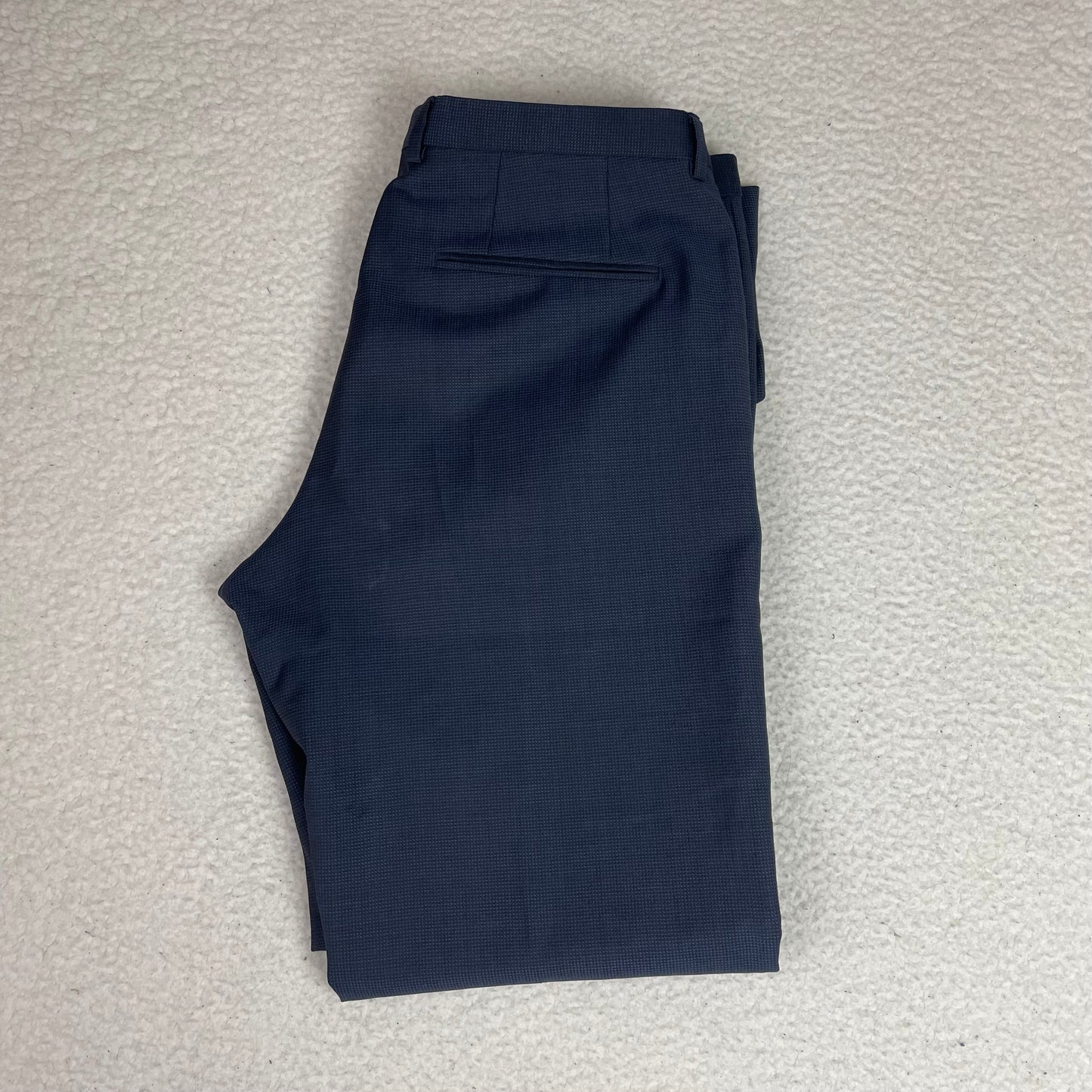 Hugo Boss Amaro Heise Blue Micro Check Slack Pants